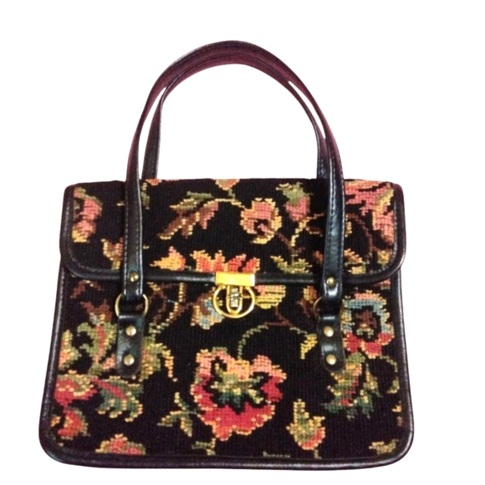 Vintage Spilene Needlepoint Hand Bag Shoulder Bag